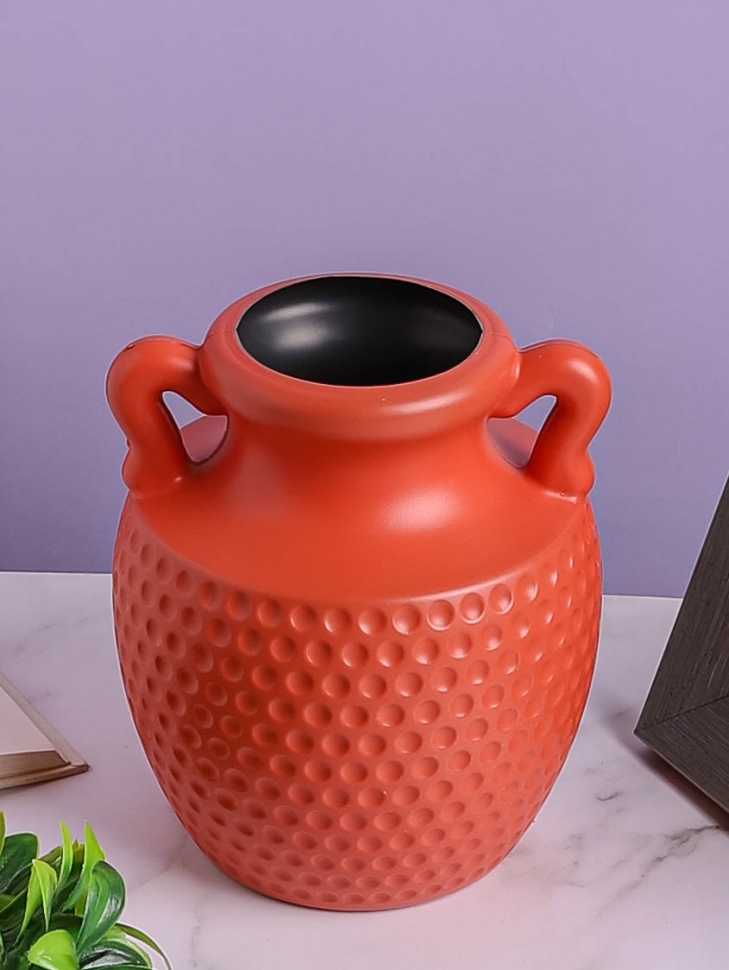 Ваза пластиковая H17,8 х D7,5х10,5см AS3565 оранжевый