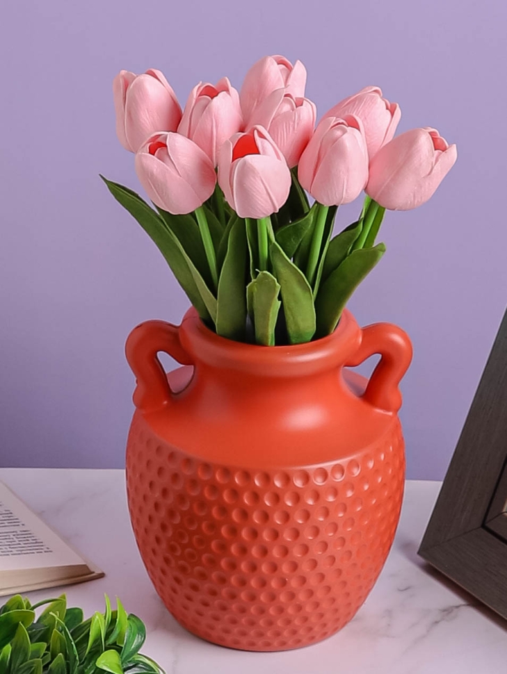 Ваза пластиковая H17,8 х D7,5х10,5см AS3565 оранжевый