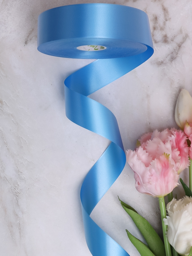 Лента простая 3/100 К голубой