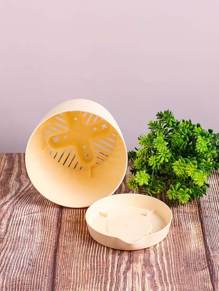 Кашпо из пластика "Блюз" 1,5л. h13,5см,d14см желтый