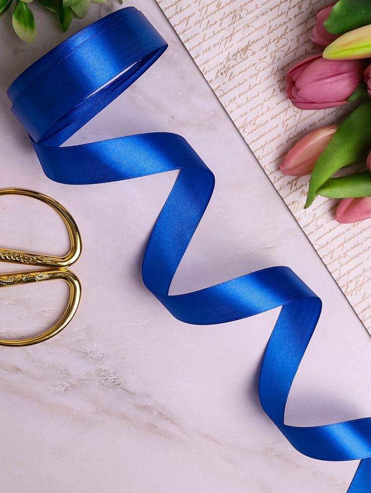 Лента атласная 25мм х 25 ярд JD синий Лента атласная 25мм х 25 ярд JD синий