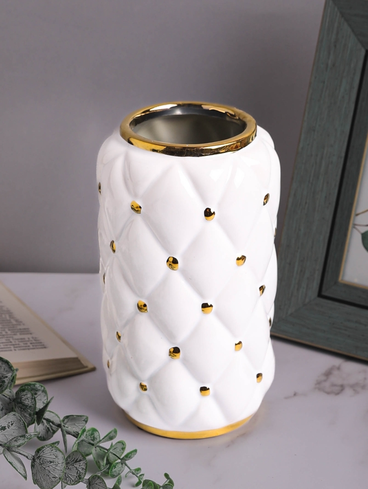 Ваза керамика 20х11,5см ZG 2001-3 белый УЦЕНКА Ваза керамика 20х11,5см ZG 2001-3 белый УЦЕНКА