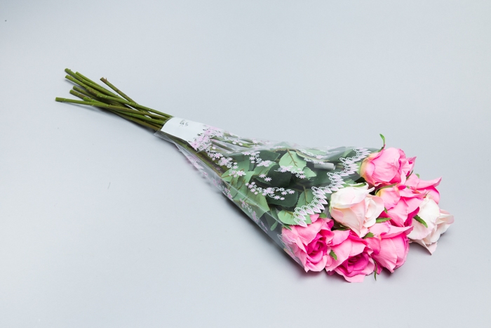 Пакет цветочный Рюмка 30/40 Мелодия Цветочки розовый 50 шт