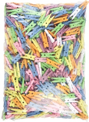 Прищепка деревянная 2,5см, 1000 шт. микс Прищепка деревянная 2,5см, 1000 шт. микс