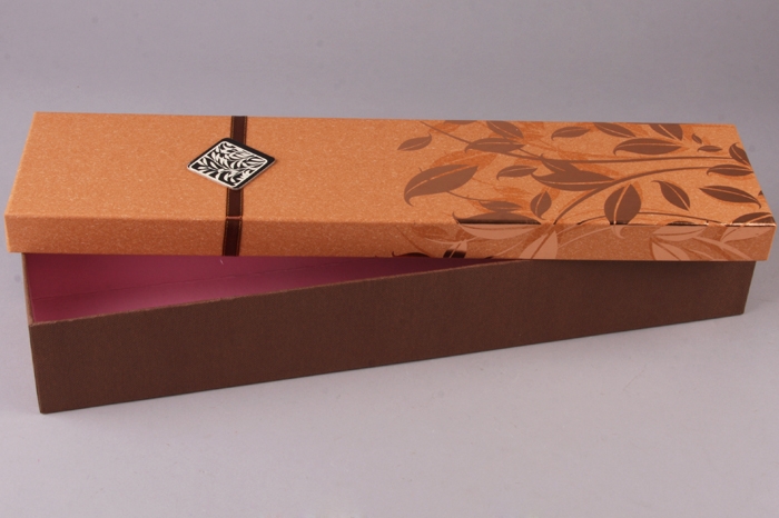 Коробка прямоугольник набор из 3шт 47,5х11,5х7см золотая принт листья Коробка прямоугольник набор из 3шт 47,5х11,5х7см золотая принт листья