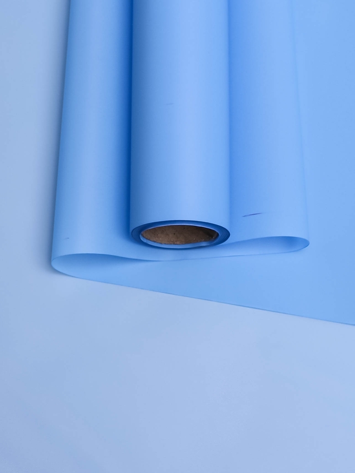Пленка матовая 55мкм 58см х 10м Romantic голубой пыльный