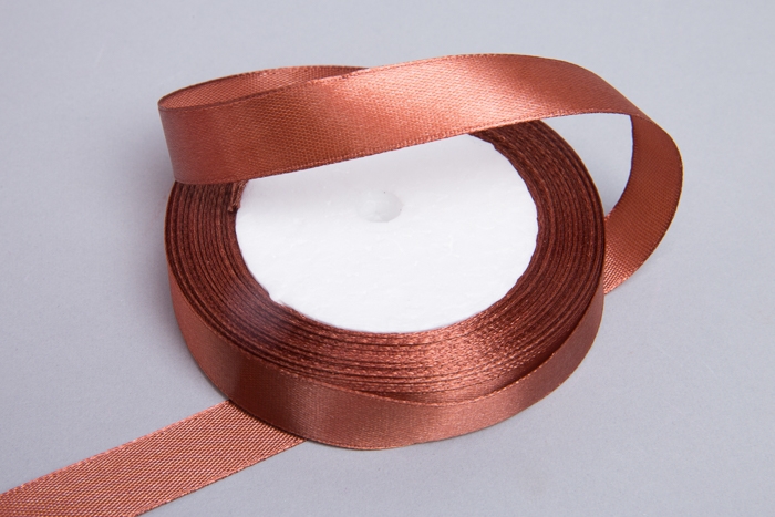 Лента атласная 15мм х 25 ярд JD шоколадный Лента атласная 15мм х 25 ярд JD шоколадный