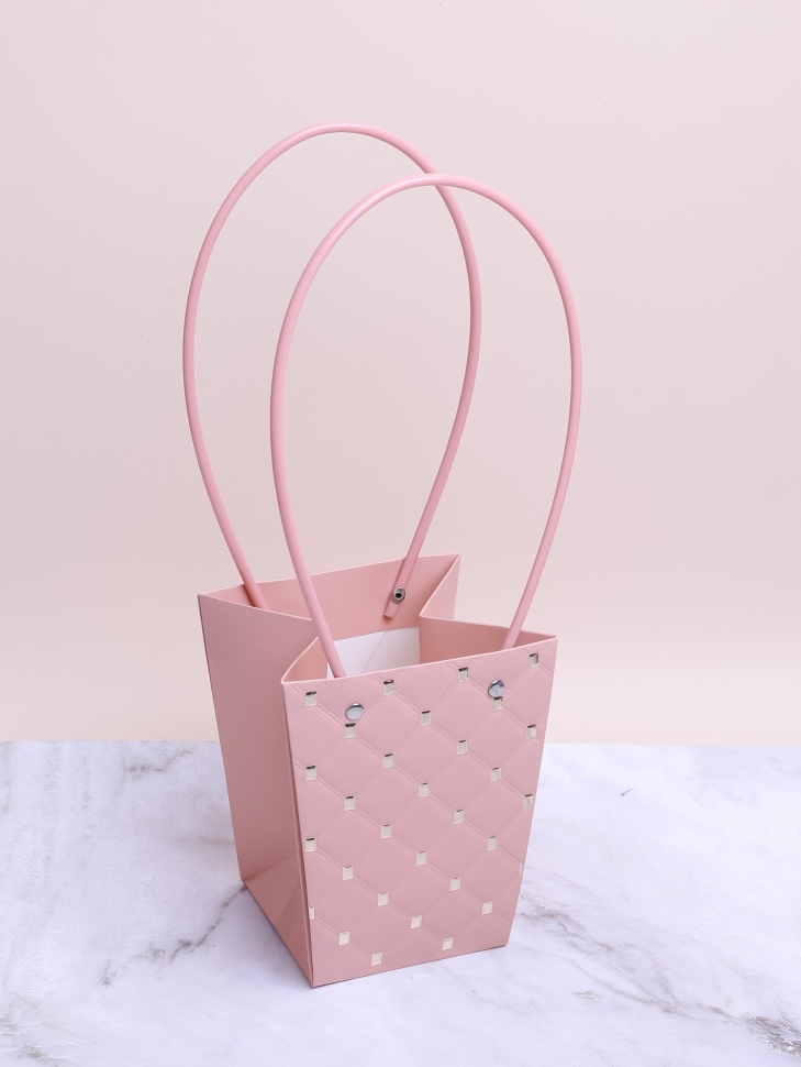 Сумочка для цветов 13,5х9,5х15,5см 3D М315 персиковый Сумочка для цветов 13,5х9,5х15,5см 3D М315 персиковый