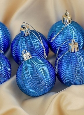 Игрушка елочная Шар d5см набор 6шт "Волна" синий Игрушка елочная Шар d5см набор 6шт "Волна" синий