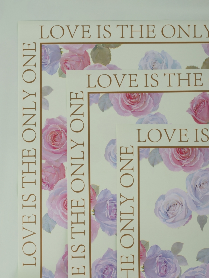 Пленка матовая 58смх58см 20 листов 65мкм Розы мятный