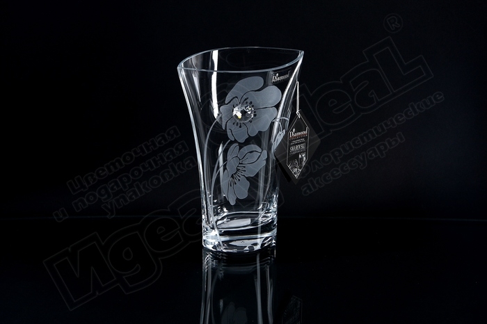Ваза стекло с кристаллами SWAROVSKI H20 см. X2357 Ваза стекло с кристаллами SWAROVSKI H20 см. X2357