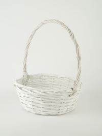 Корзина плетеная (ива) D31xH12/37см белый