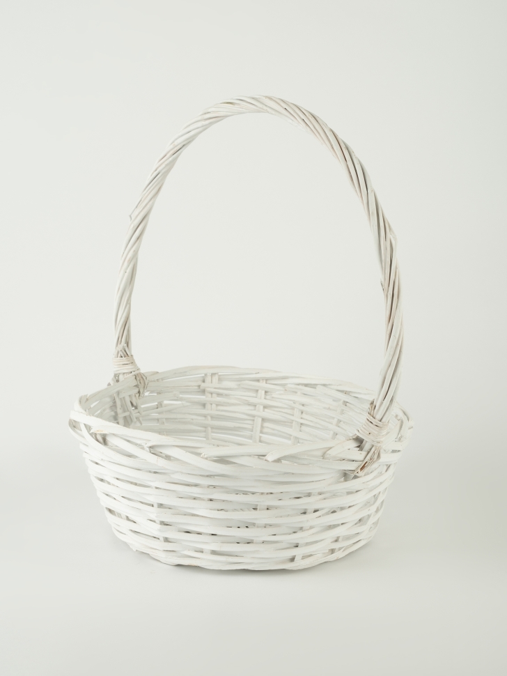 Корзина плетеная (ива) D31xH12/37см белый