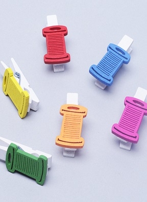 Прищепка 6шт. Катушки 3,5х1,5см цветные Прищепка 6шт. Катушки 3,5х1,5см цветные