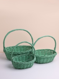 Корзина плетеная (ива) 3шт D37х31хH13см зеленый
