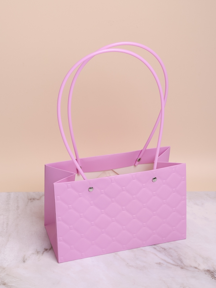 Сумочка для цветов 22х13,5х10,5см 3D М11 розовый яркий