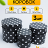 Коробка цилиндр набор из  3шт. 18,3х17,2см 9144-814-26 черный