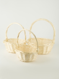 Корзина плетеная (ива) 3шт D35xH12/36см натуральный