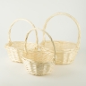 Корзина плетеная (ива) 3шт D35xH12/36см натуральный