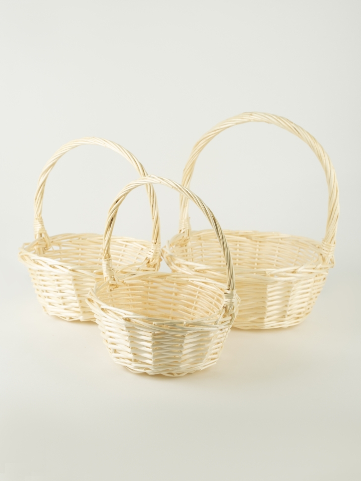 Корзина плетеная (ива) 3шт D35xH12/36см натуральный