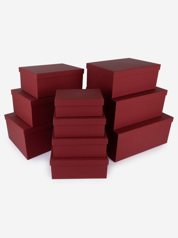 Коробка прямоугольник набор из 10шт 37,5х29х16см K111 твид малина
