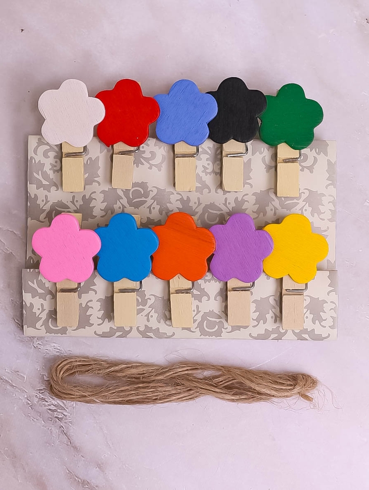 Прищепка 10шт. Цветы 13,5х2см микс Прищепка 10шт. Цветы 13,5х2см микс