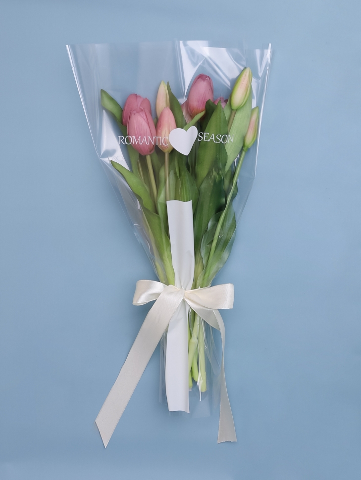 Пакет цветочный Конус 27/40/12,5 Романтика белый 50 шт