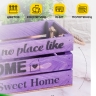 Ящик деревянный интерьерный 30х12х12см "Home" веревочные ручки паст фиолетовый Ящик деревянный интерьерный 30х12х12см "Home" веревочные ручки паст фиолетовый