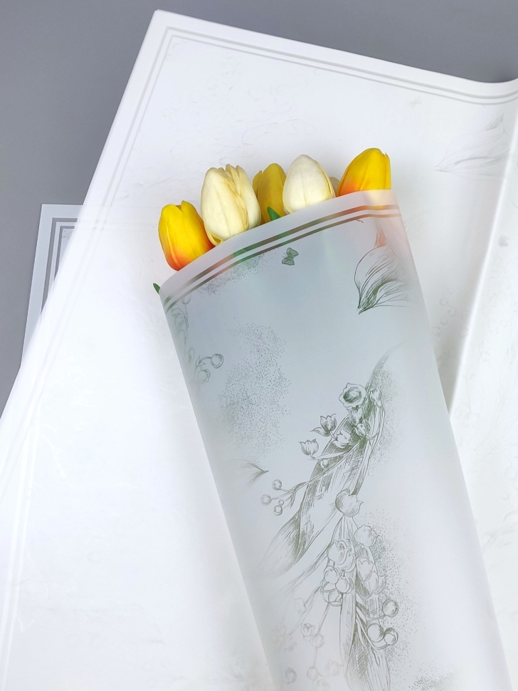 Пленка матовая 58смх58см 20 листов 50мкм Грация белый Пленка матовая 58смх58см 20 листов 50мкм Грация белый