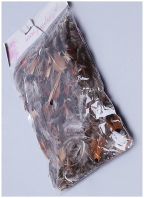 Перья цветные 9см, П серый Перья цветные 9см, П серый