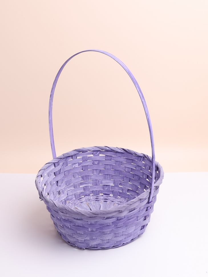 Корзина плетеная бамбук 5шт D26x11/35см сиреневый
