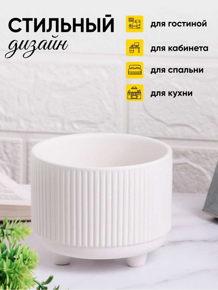 Кашпо керамика 11х11х9см 21Y1103 белый Кашпо керамика 11х11х9см 21Y1103 белый