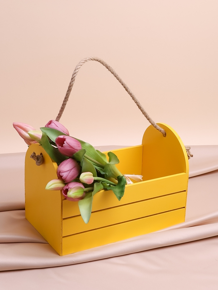 Ящик Флора H17/14х25,5х15см № 6 лимонный