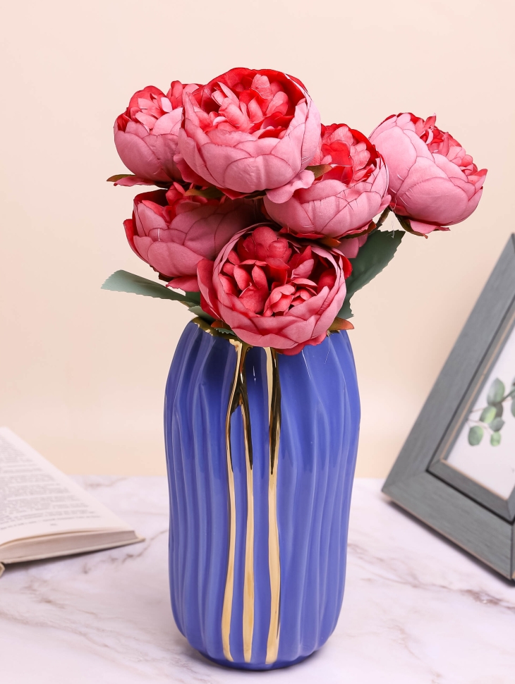 Ваза керамика 24х13,5х13,5см HM4141 синий Ваза керамика 24х13,5х13,5см HM4141 синий