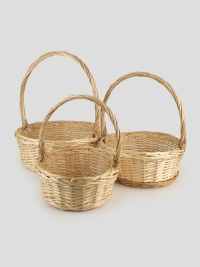 Корзина плетеная (ива) 3шт D38xH14/44см натуральный