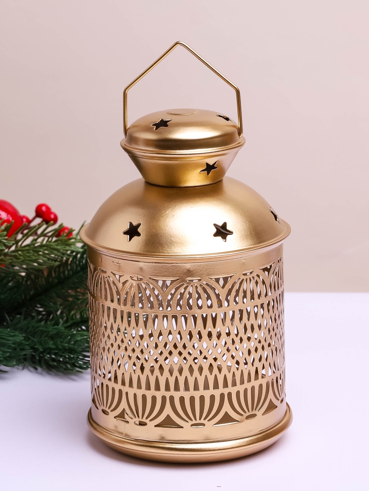 Подсвечник Фонарь металлический 12х19см LNWB-1 золото