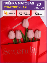 Пленка матовая 57смх57см 20 листов 50мкм Мгновение красный