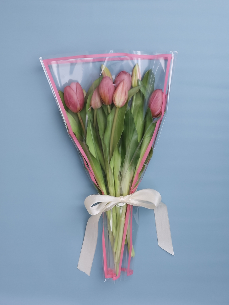 Пакет цветочный Конус 28/40/11 Стиль розовый туманный 50 шт