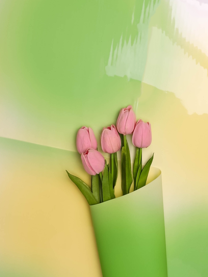 Пленка матовая 57смх57см 20 листов 45мкм Шарм салатовый Пленка матовая 57смх57см 20 листов 45мкм Шарм салатовый