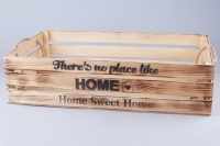 Ящик деревянный интерьерный 50х30х12см "Home" веревочны ручки, экзотик