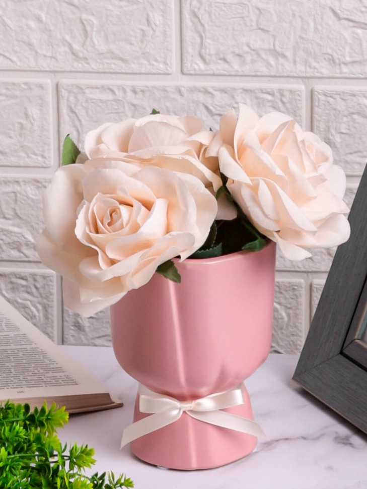 Ваза керамика 15х11см 295S розовый Ваза керамика 15х11см 295S розовый