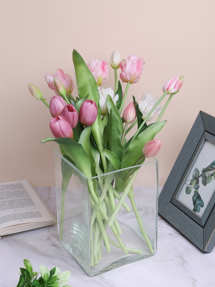 Ваза стекло Квадратная №2087 20х14х14см Ваза стекло Квадратная №2087 20х14х14см