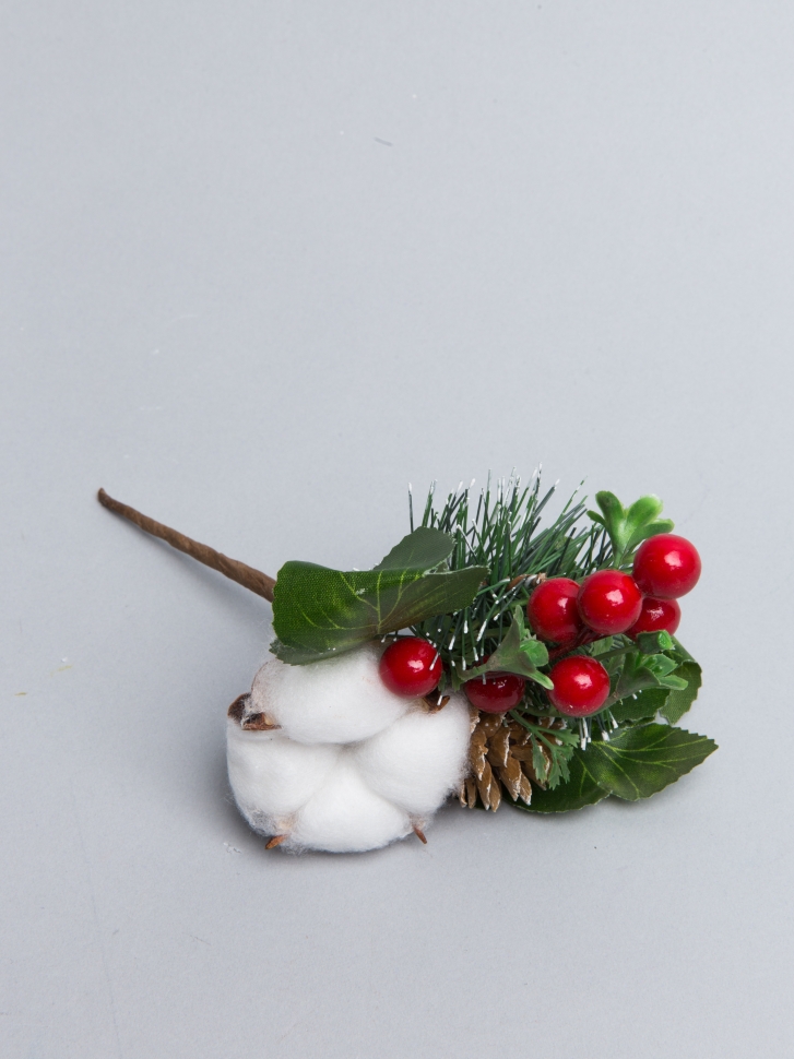 Бутоньерка Новогодняя 16см 18566