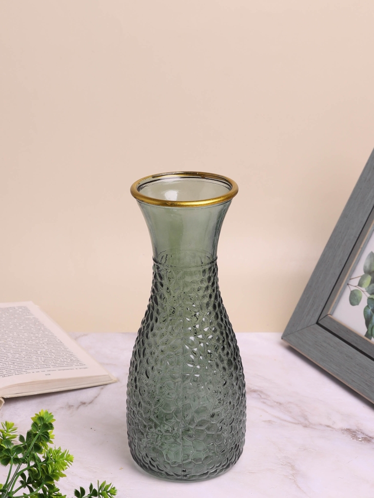 Ваза стекло h26 d 9,6/9см К 289 серый светлый