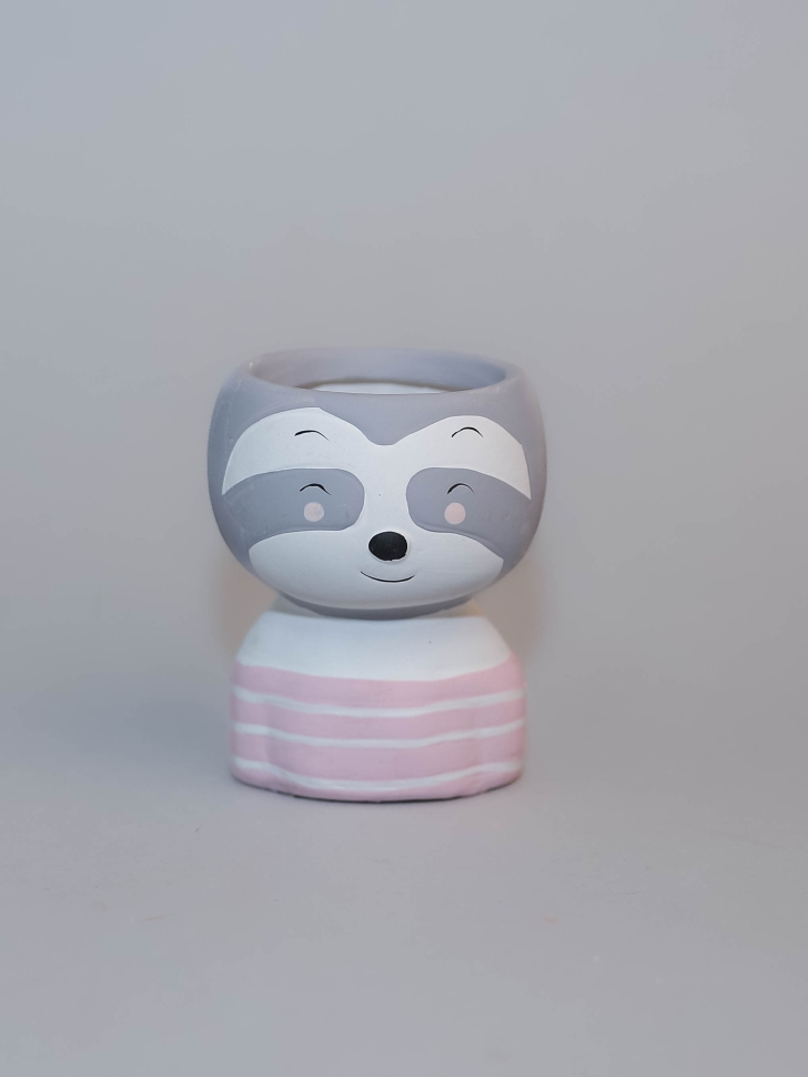 Кашпо керамика 9х11см H025-3 Енот УЦЕНКА