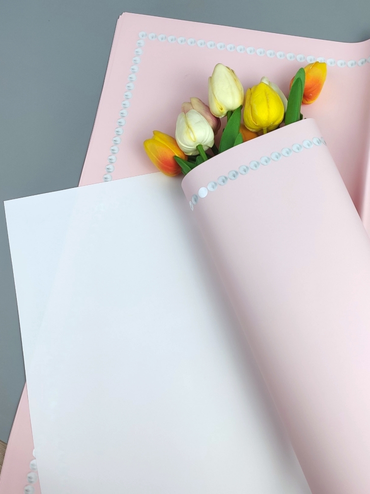 Пленка матовая 58смх58см 20 листов 65мкм Жемчужный кант розовый Пленка матовая 58смх58см 20 листов 65мкм Жемчужный кант розовый