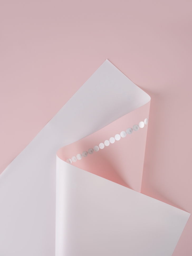 Пленка матовая 58смх58см 20 листов 65мкм Жемчужный кант розовый