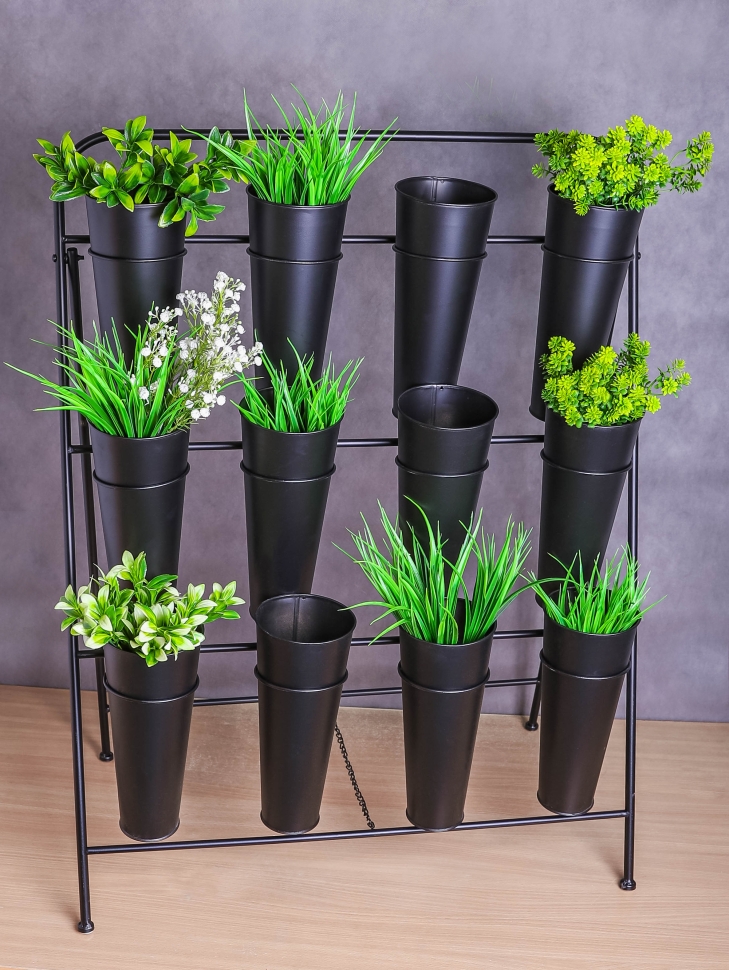 Стойка для цветов +12 ваз 1 x 0,74 x 1м черный Стойка для цветов +12 ваз 1 x 0,74 x 1м черный