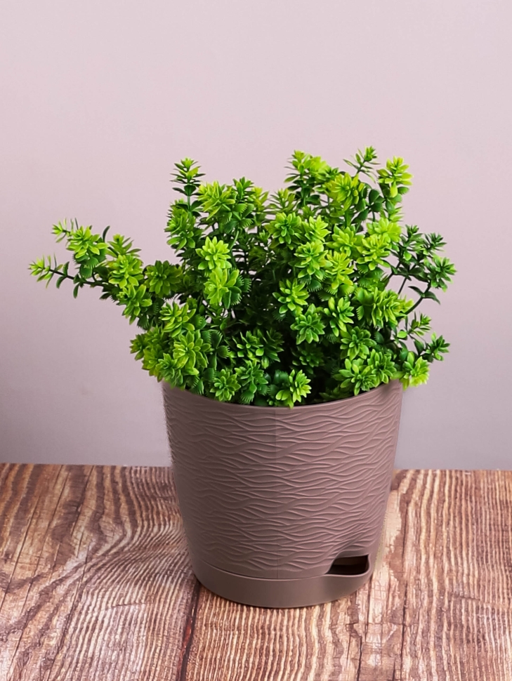 Кашпо из пластика "Блюз" 1,5л. h13,5см,d14см фраппе