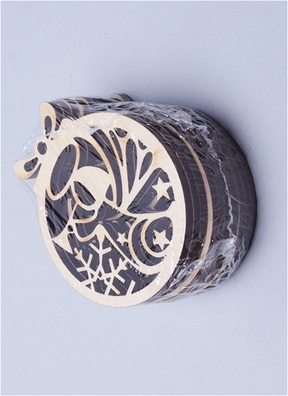 Подвеска НГ 10шт Шар Ангел с дудочкой